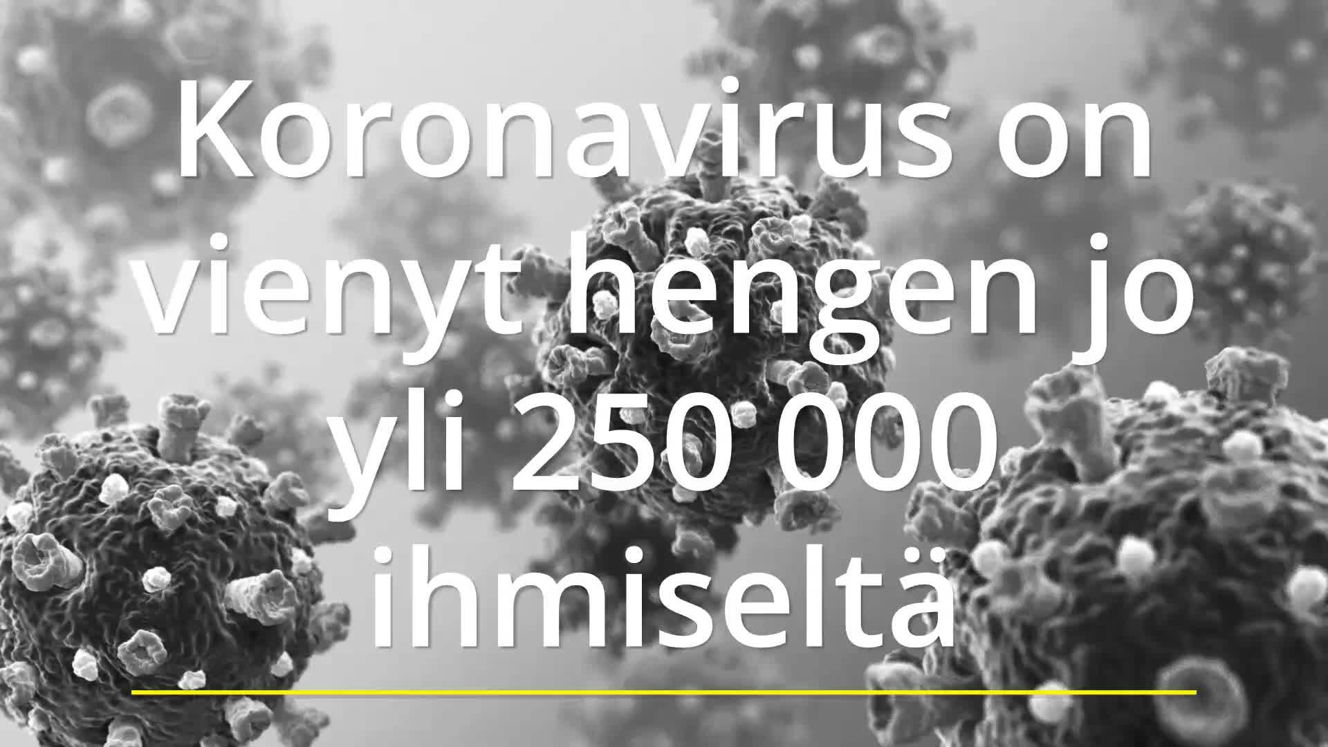 Koronavirus on vienyt hengen jo yli 250 000 ihmiseltä